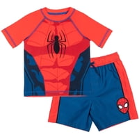 Conjunto De Camiseta De Protección Solar Upf 50+ Para Niños Pequeños Marvel Spider-Man