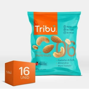 Tribu - Caja Mix C 80 Grs Puro Nuts Mn 16 Un. (A)