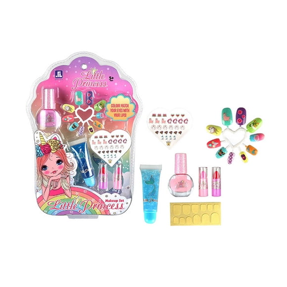 Set Maquillaje Little Princess Blister Uñas Labiales 5+