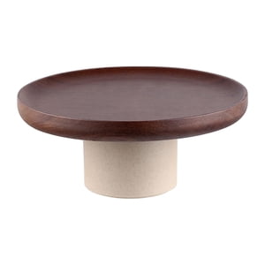 Bothyi - Soporte Para Tartas, Plato Para Servir Aperitivos, Plato De Madera, Pedestal De Arcilla, Hecho A Mano, Resistente, Tamaño L