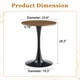 thumbnail image 3 of Round Dining Table, 23.6" Circle Tulip Table with Thickened Tabletop & Metal Pedestal, Mid Century Modern Bistro Table for Kitchen, Small Places, Living Room, Cafe (Faux Walnut), 3 of 3