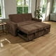 thumbnail image 1 of Sofa Cama Milano Tres Posiciones Felpa Chocolate, 1 of 3
