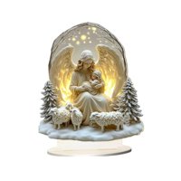 Magideal - Ángel Plano 2D Sosteniendo El Letrero De Mesa De Bebé Acrílico Multiusos Con Colección De Escritorio Base Decoración De Escritorio De 6,7X7,8 Pulgadas Estilo A