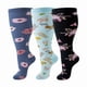 thumbnail image 1 of suxuMhao 4XL Calcetines de Pantorrilla Extra Grandes Talla Plus Azul Cian Negro, Patrón Estampado Talla Grande Calcetines de Pantorrilla Ancha Extendida para Fitness Correr, Calcetines Atléticos, 1 of 2