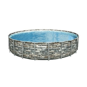 Piscina Bestway Redonda Piedra Filtro+Accesorios 6.71Mx1.32M Gris Tamaño Único