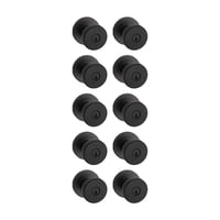 Pomo De Puerta Kwikset Pismo Entry Con Cerradura Y Llave, Negro Mate, 10 Unidades