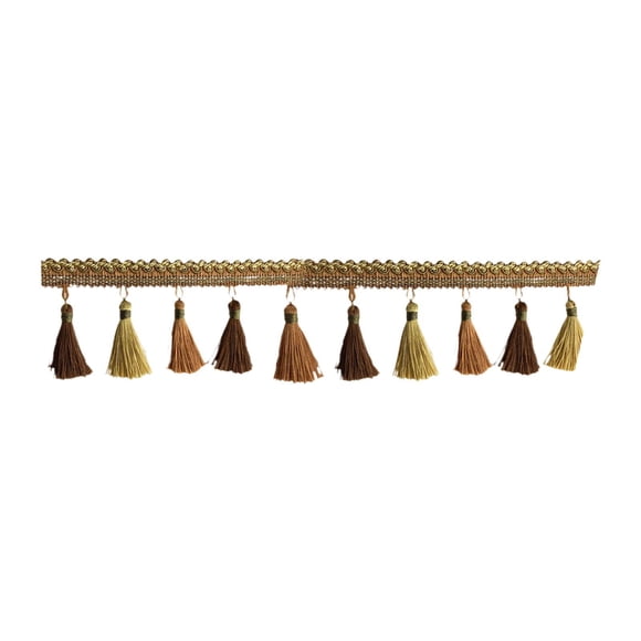 Borla De Encaje Con Flecos De Poliéster De 3,5" De Ancho Para Cortina, Decoración Del Hogar DIY, Color Beige