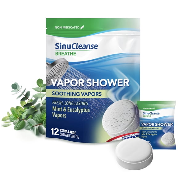 Vaporizadores de ducha a vapor SinuCleanse Eucalyptus & Mint x12