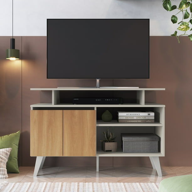 Rack Tv Tokio 72X108X42 Blanco/Café | Lider