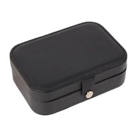 Magideal - Caja De Almacenamiento De Joyería De Cuero Pu, Regalos Para Mujeres Y Niñas, Organizador , Estuche De Viaje Para Collares, Pulseras, Gemelos , Black Negro