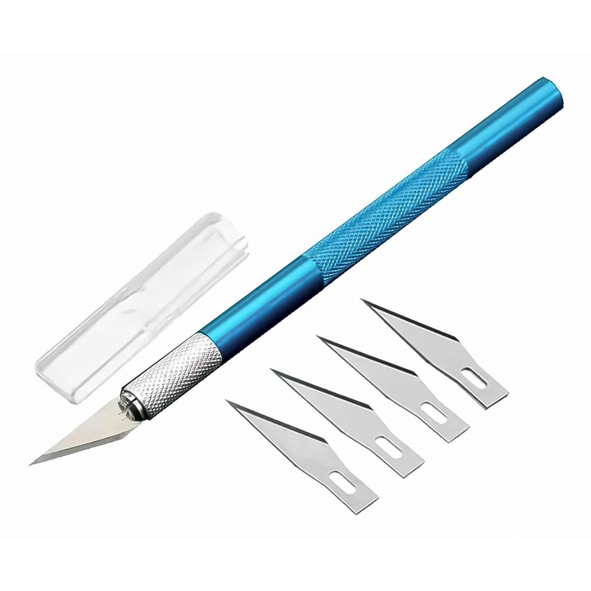 Gen - Bisturi Cortante Tipo Lapiz Con Cuchillas Metal Manualidades Celeste