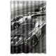 thumbnail image 1 of Cortina de ducha de coche de carreras, juego de cortina de baño con ganchos, tamaño 48 x 72 pulgadas, 1 of 3