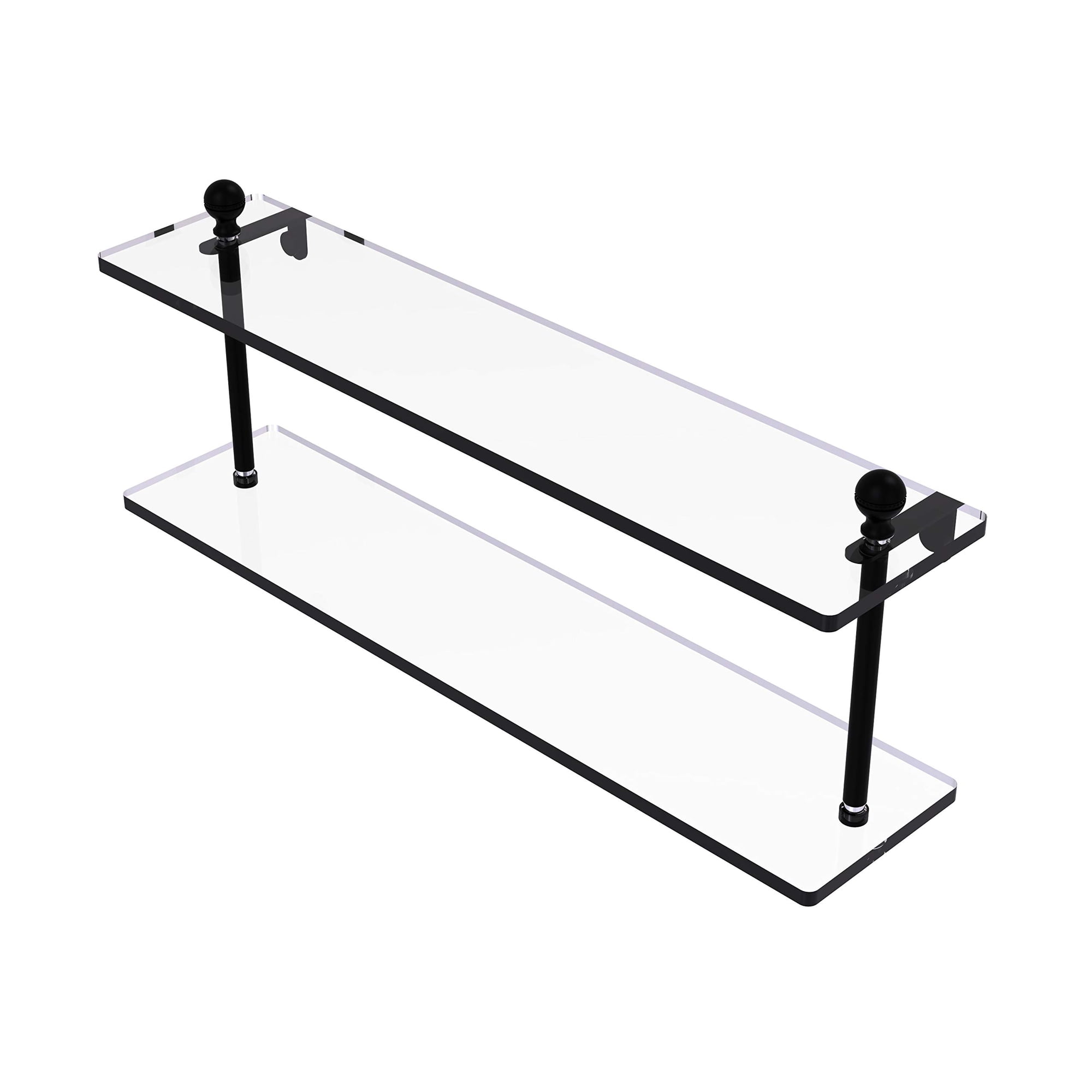 Estante De Vidrio Allied Brass Mambo Collection, 22 Pulgadas, Negro Mate