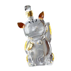 Magideal - Decantador Grande En Forma De Gato Con Tapón , Dispensador De Vidrio De Borosilicato Alto, Soporte Para Botellas, Jarra Para Decoración Del H