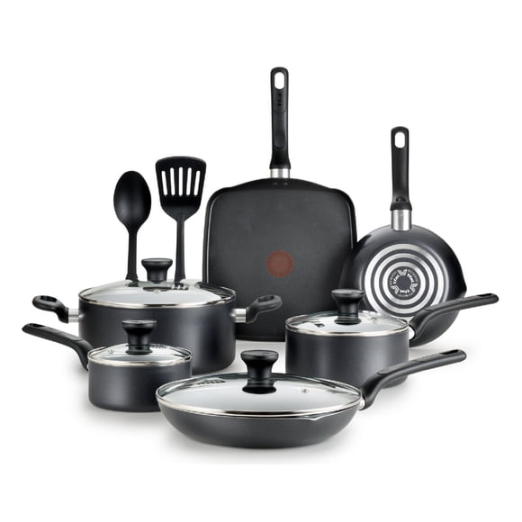 Set de ollas y sartenes T-fal Easy Care de 12 piezas antiadherente de aluminio gris