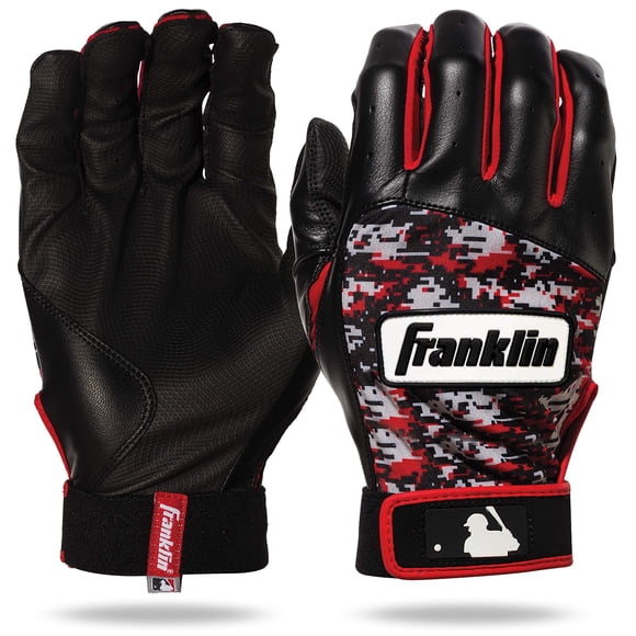 Guantes de bateo de béisbol Franklin Sports MLB Digitek gris/rojo