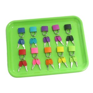 Magideal - Juego De Juguetes Montessori Con Cerradura Y Llave, Reconocimiento De Colores Para Niños, Regalo De Vacaciones 10 Piezas