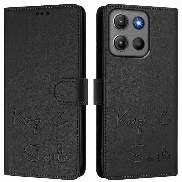 Funda Cartera para Motorola Moto G17 con Bloqueo RFID, Cierre Magnético y Ranuras Tarjetas Negro