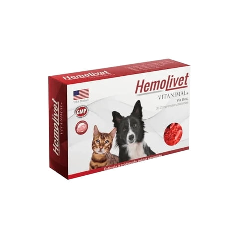 Vitanimal - Hemolivet 30 Comprimidos Perros Y Gatos