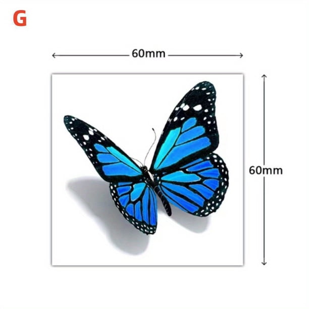 3D Tattoo Sticker, Y2k Style Colorful Butterfly Realistic Pattern, Waterproof Temporary Tattoos For Men And Women