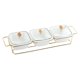 thumbnail image 5 of Bandeja Para Refrigerios Con Tapa Tazón Para Servir Aperitivos Aperitivos Nueces Fácil Almacenamiento 3 Rejillas Blanco, 5 of 5