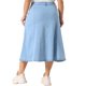 thumbnail image 4 of Agnes Orinda Conjuntos de Halloween Falda de Mezclilla Talla Grande para Mujeres Escuela Universidad Cintura Alta Línea A Falda Casual con Bolsillos 4X Azul Claro, 4 of 8