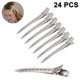 thumbnail image 1 of 24 pinzas para el pelo de metal con forma de cocodrilo, de acero, con agujeros, antideslizantes, accesorios para manualidades., 1 of 8