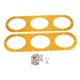 thumbnail image 3 of Panel de difusor de desvío de aire de parachoques trasero de aluminio universal 2X dorado de 3 orificios, 3 of 5