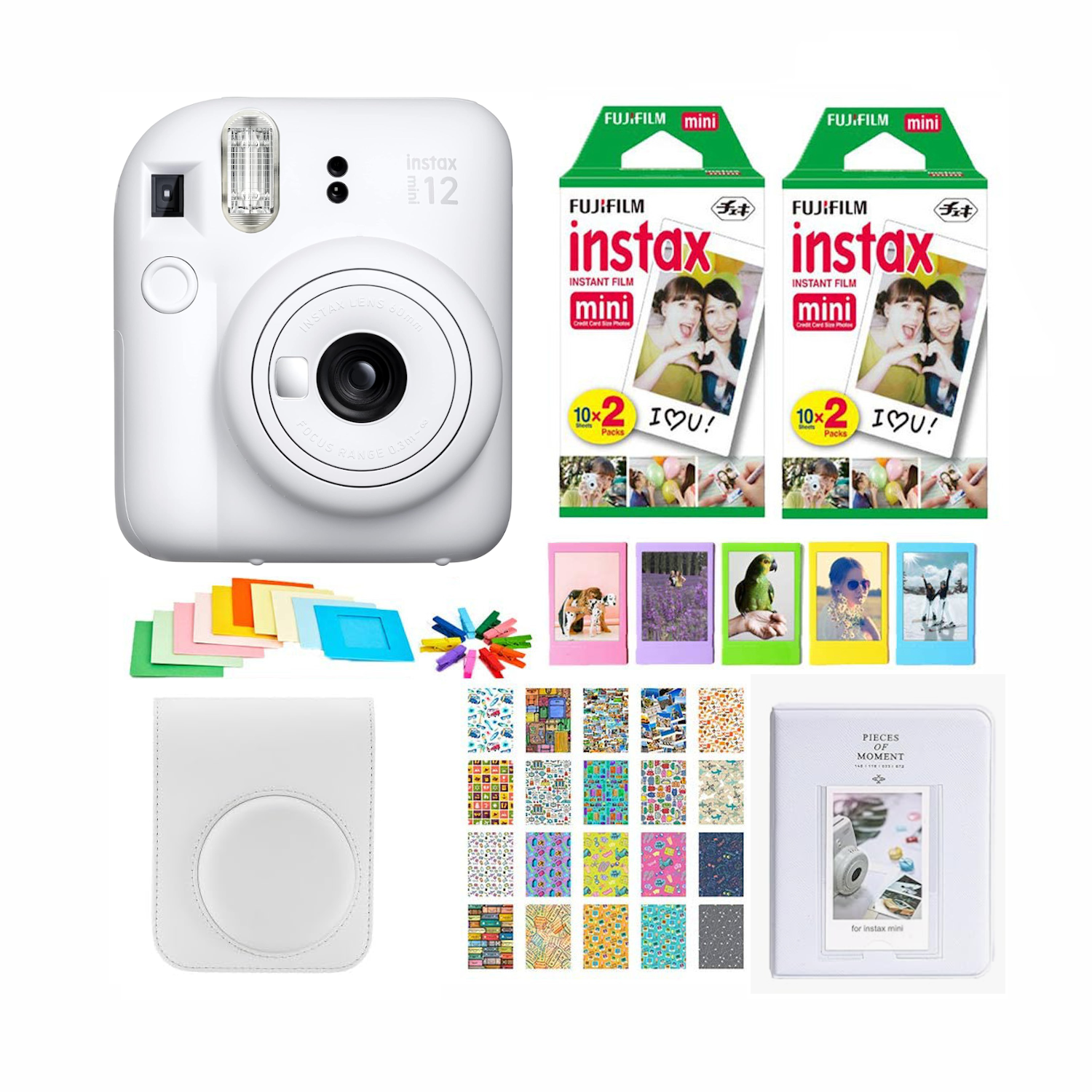 Fujifilm - Set Cámara Instax Mini 12 Blanca+40 Películas +accesorios