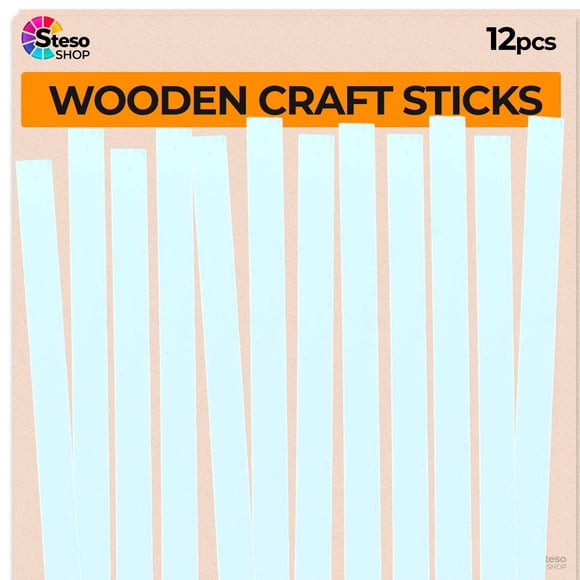 Palitos Para Manualidades 12 Piezas De Madera De Haya 26 Cm Impermeables