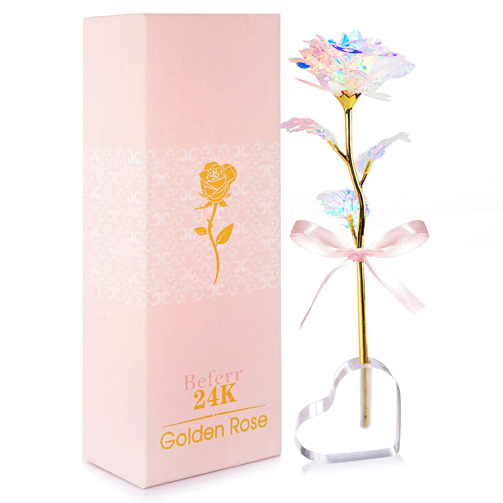 Beferr - Flores De Cristal Eternal Galaxy Rose Glass Para Mujer