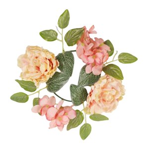 Magideal - Anillos De Velas Artificiales Coronas Anillos De Velas Decoración Colgante Artificial Para El Hogar Anillos De Velas Coronas Para Puerta De Mesa Hallo , Rosado