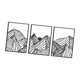 thumbnail image 3 of 3 Piezas De Pintura Decorativa De Pared De Metal Con Diseño De Montaña Para Oficina, Interior, Granja, Color Negro, 3 of 5