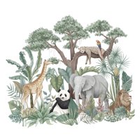 Magideal - Pegatinas De Pared De Animales, Calcomanías De Pared De Fácil Instalación, Autoadhesivas, Arte Mural De Dibujos Animados, Decoración Para Aulas, Baños