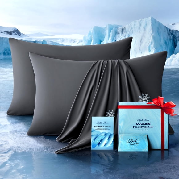 Funda de almohada Rifens Home 2 unidades, refrescante, gris oscuro