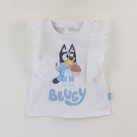 Polera Sin Manga Niña Blanco Vuelos Cake Bluey