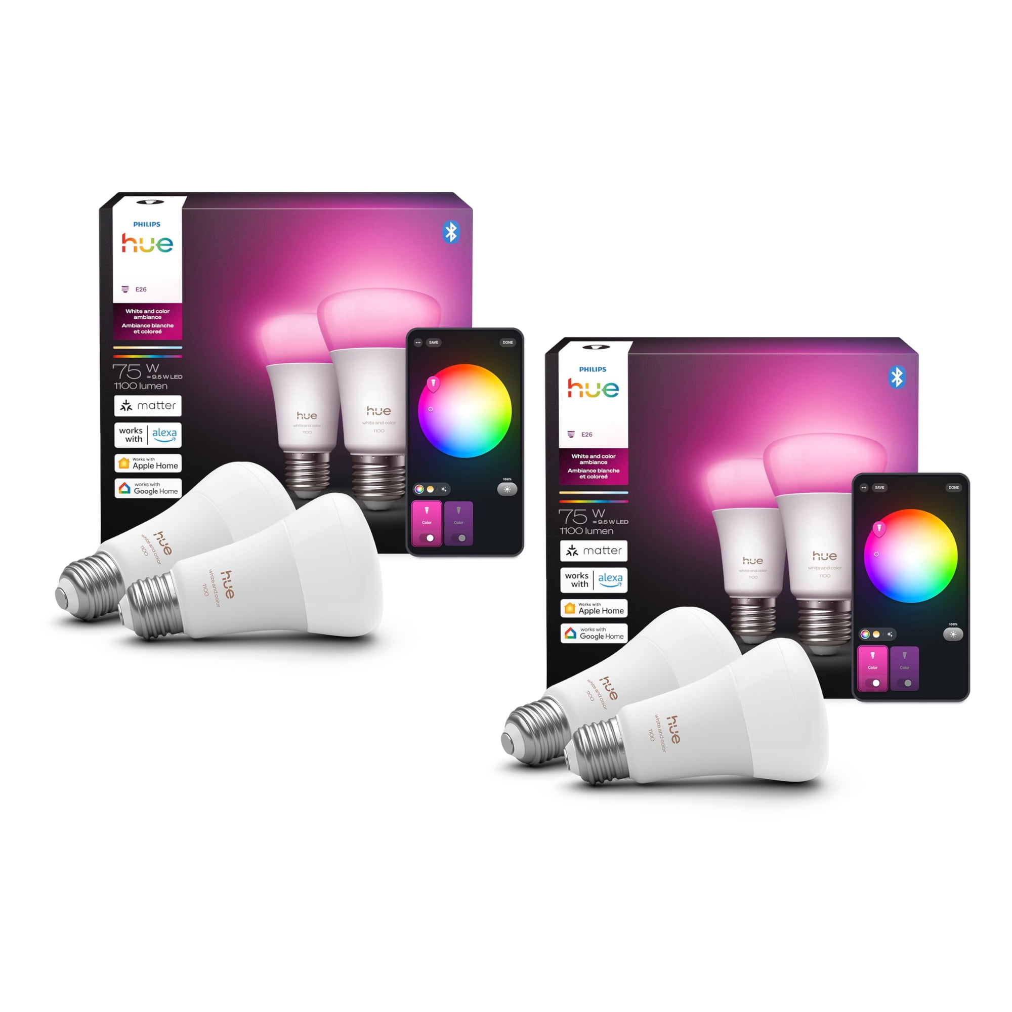 Bombilla Led Inteligente Philips Hue A19 Blanco Y Ambiente De Color