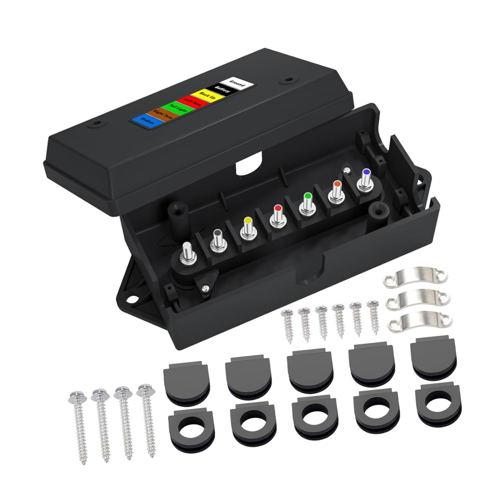 Magideal - Caja De Conexiones De Cableado Para Remolque De 7 Vías. Caja De Conexión De Cables Eléctricos. Protección Sellada Versátil. Codificación De Colores Pa