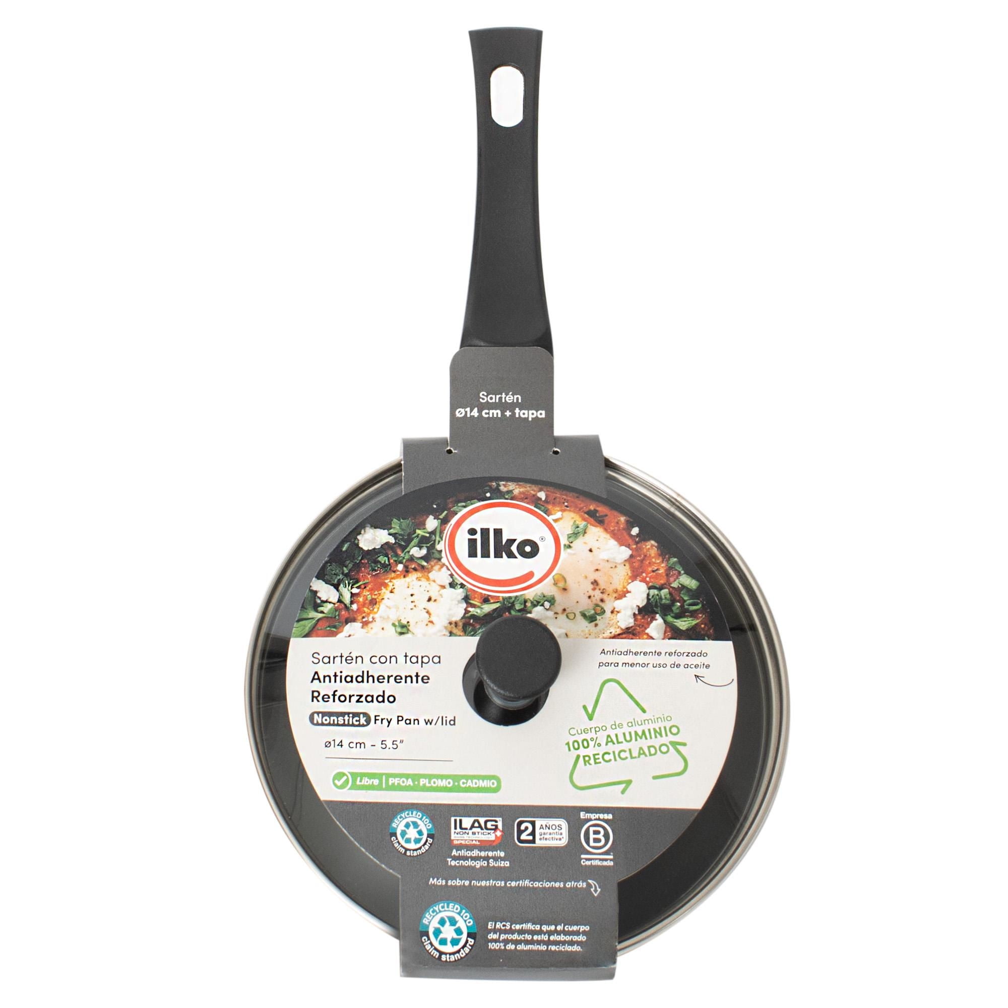 Ilko - Sartén Con Tapa 14 Cm Every Day Aluminio Reciclado Gris