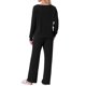 thumbnail image 3 of INSPIRE CHIC Conjuntos de Pijamas de Punto Acanalado para Mujer 2 Piezas Top de Manga Larga y Pantalones Ropa de Dormir Pijamas Ropa de Descanso S Negro, 3 of 5