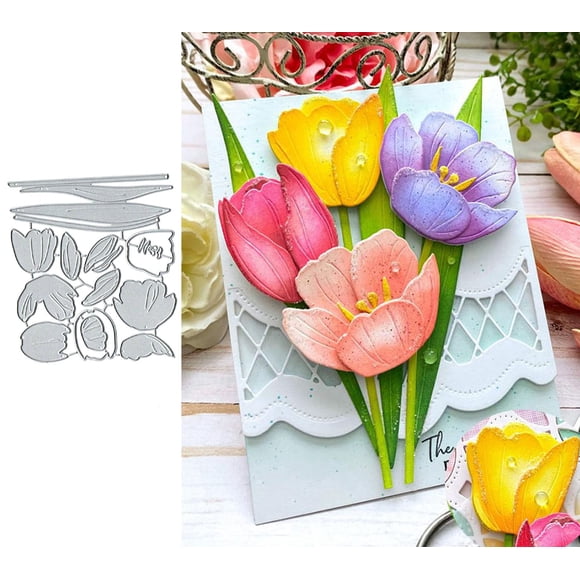 Troqueles Paleere@FC Tulip 12x10 cm Plateado - 1 juego