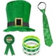 thumbnail image 1 of Traje de fiesta del Día de San Patricio: 6 piezas, accesorios verdes: sombrero de copa, pulseras de trébol, insignia y corbata., 1 of 7