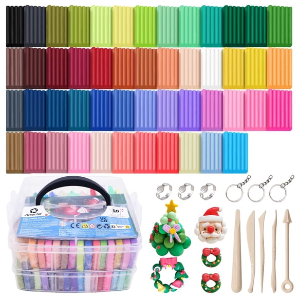 Kit de arcilla polimérica Artecho de 50 colores para hornear en horno