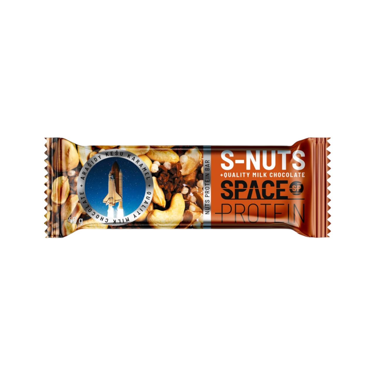 Space Protein - Box 30 Barras S-Nuts Salted Caramel 40Gr -