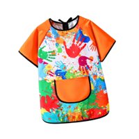 Bothyi - Babero Multiusos Para Niños, Suave, Para Alimentación De Bebés, Para Jardín, Dibujo, Manga Grande, Color Naranja