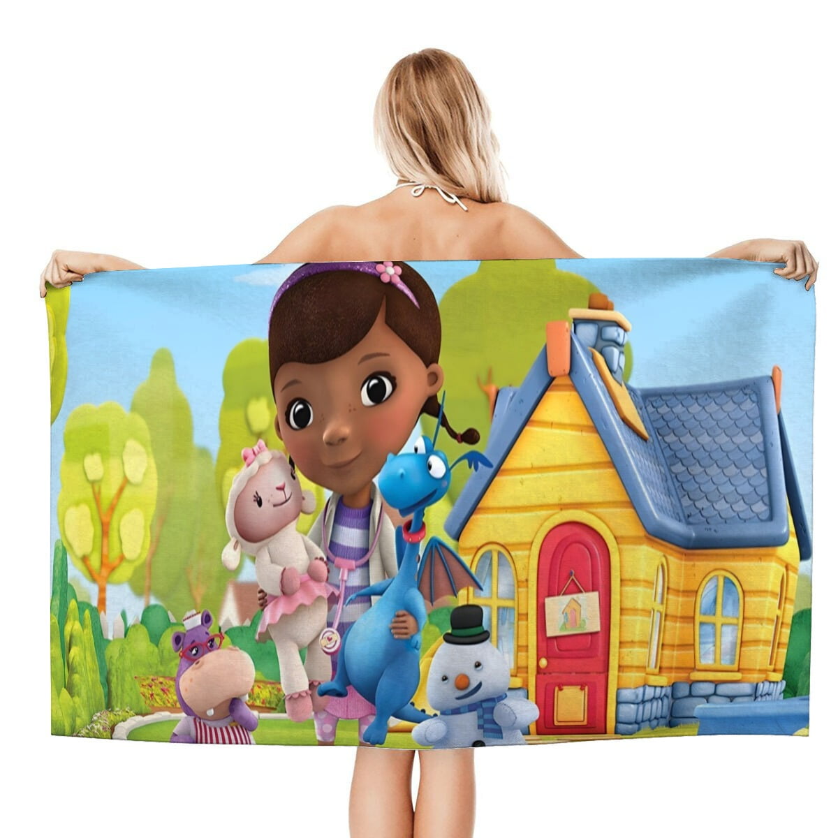 Desmarcar - Doctora Juguetes Toalla De Playa De Secado Rápido Con Diseño Temático, Regalo Para Mujeres Y Niñas, Ideal Para Cumpleaños, Fans, Amantes De La Música, Uso En La Playa O Al Aire Libre, 78 × 160 Cm