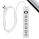 thumbnail image 2 of Protector contra sobretensiones GE, cable de extensión de 6 tomas y 20 pies, 800 J, blanco, 2 of 3