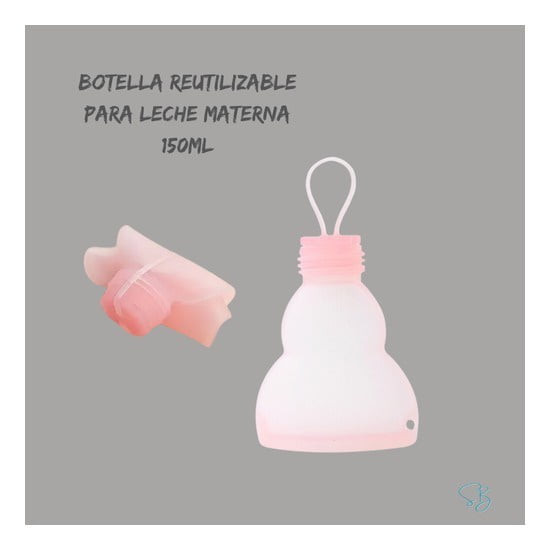 Spazio Bambini - Botella De Silicona Reutilizable Color Rosada