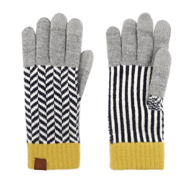 Guantes de invierno para pantalla táctil para hombre y mujer, guantes cálidos de punto para mensajes de texto