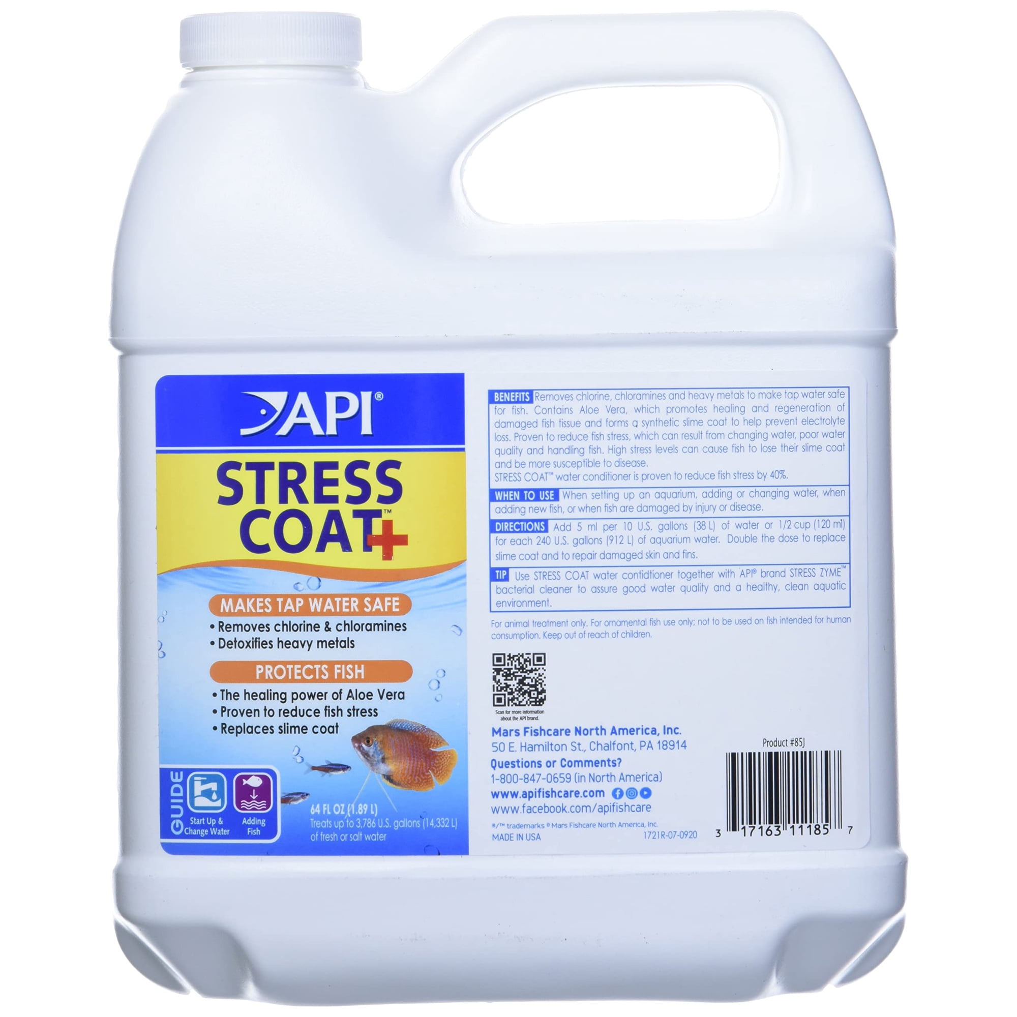 Acondicionador de agua para acuarios API STRESS COAT, botella de 1,89 L
